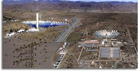 PLATAFORMA SOLAR DE ALMERÍA, situada en Tabernas es la más grande de Europa