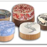 TABURETES REALIZADOS CON MADERAS RECUPERADA Y TELAS RECICLADAS