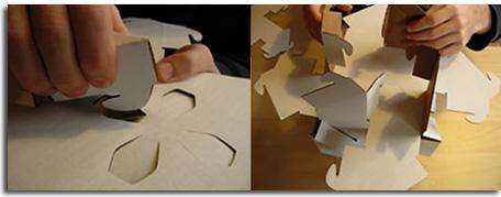 PIEZAS DE CARTÓN ENTRELAZADAS “BLOXES” DISEÑO ECOLÓGICO, CONSTRUCCIONES MODULARES