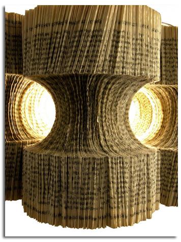 DISEÑO ECOLÓGICO. LÁMPARAS DE PAPEL DE LIBROS RECICLADOS